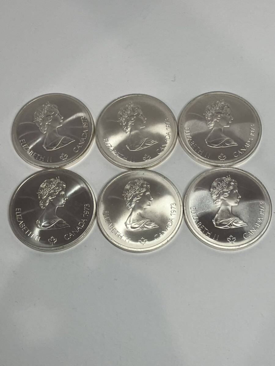 【6枚セット】カナダ モントリオールオリンピック1976 記念硬貨 1973年発行 10ドル 銀貨 エリザベス2世 6枚まとめ_画像1
