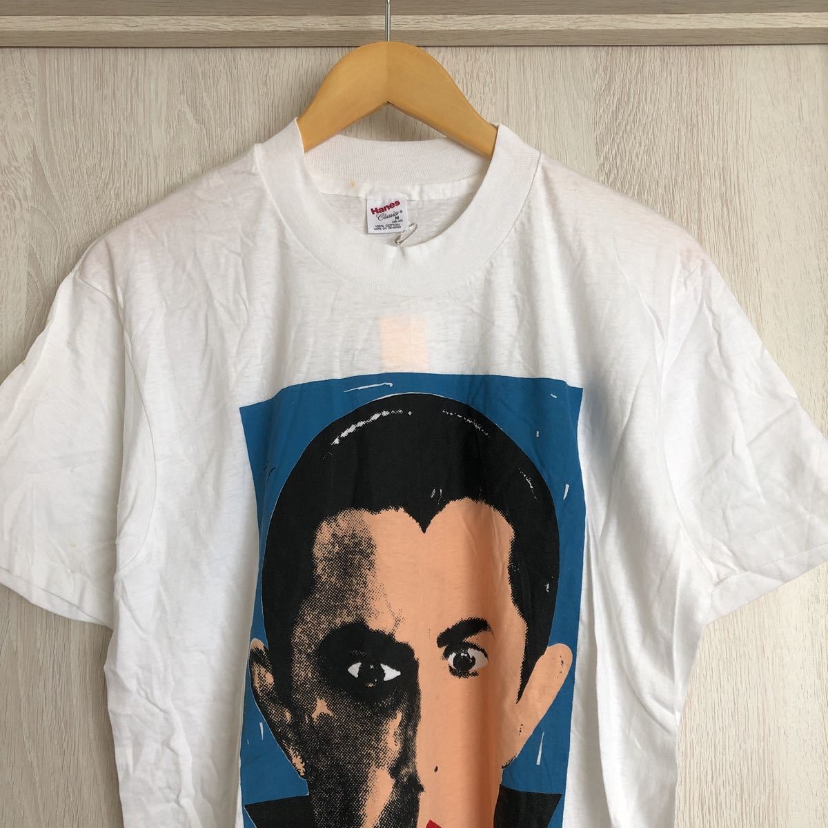 新品 90's 90年代 デッドストック Hanes clasics 映画Tee 1931年 DRACULA 吸血鬼 ドラキュラ シングルステッチ 半袖 tシャツ M 白 アートの画像4