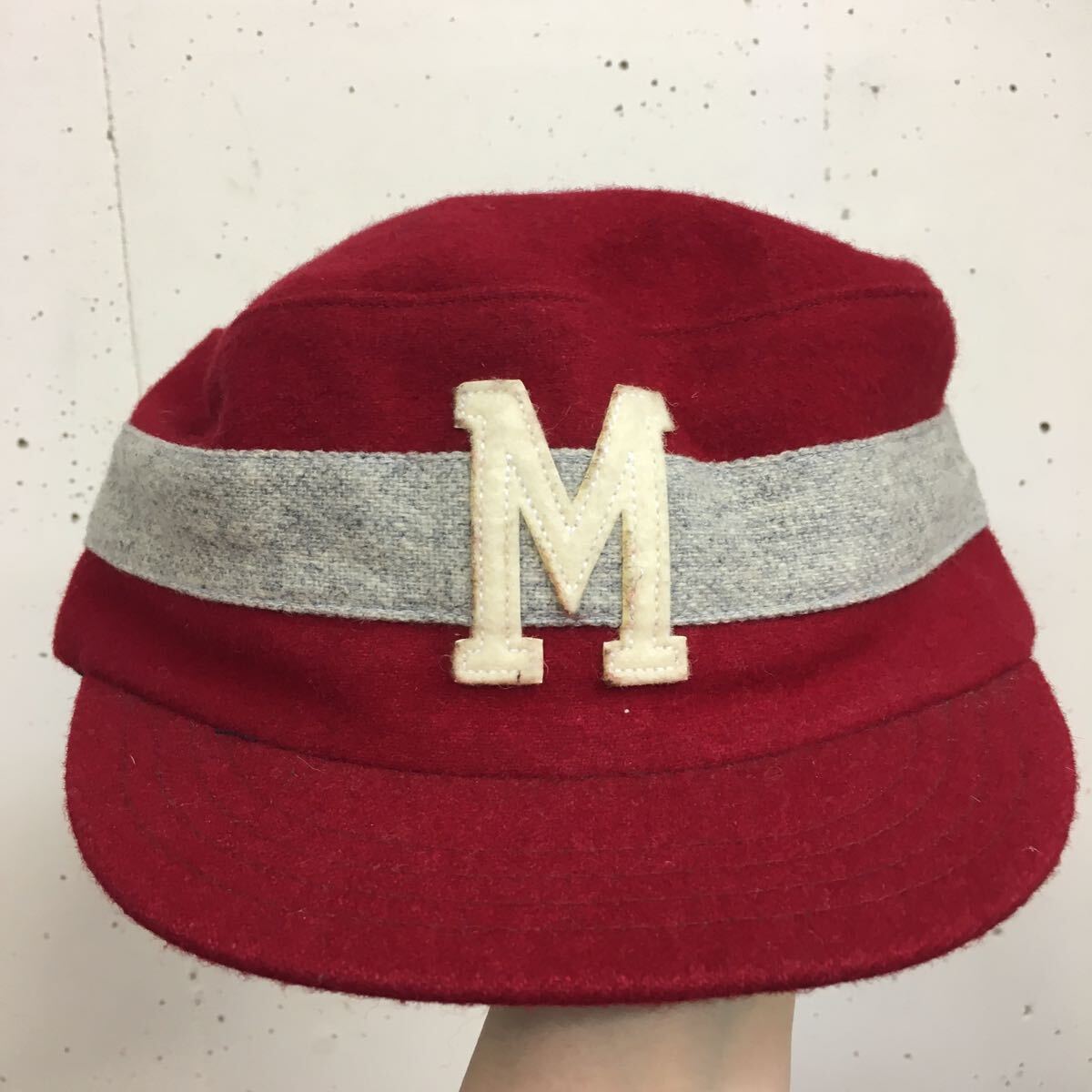 EBETTS FIELD エベッツフィールド ウール ワークキャップ 7 1/2 赤 レッド 帽子 USA製 M_画像2