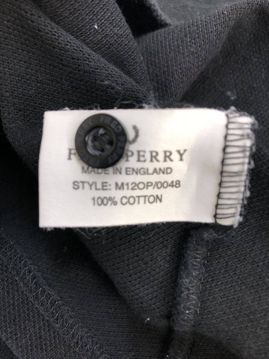 FRED PERRY フレッドペリー イングランド製　鹿の子　ライン　半袖 ポロシャツ 黒グレー　40 英国製_画像7