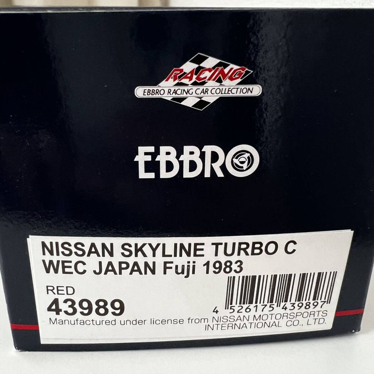 未使用 EBBRO NISSAN SKYLINE TURBO C WEC JAPAN Fuji 1983 RED 43989 ミニカー 1/43スケールの画像5