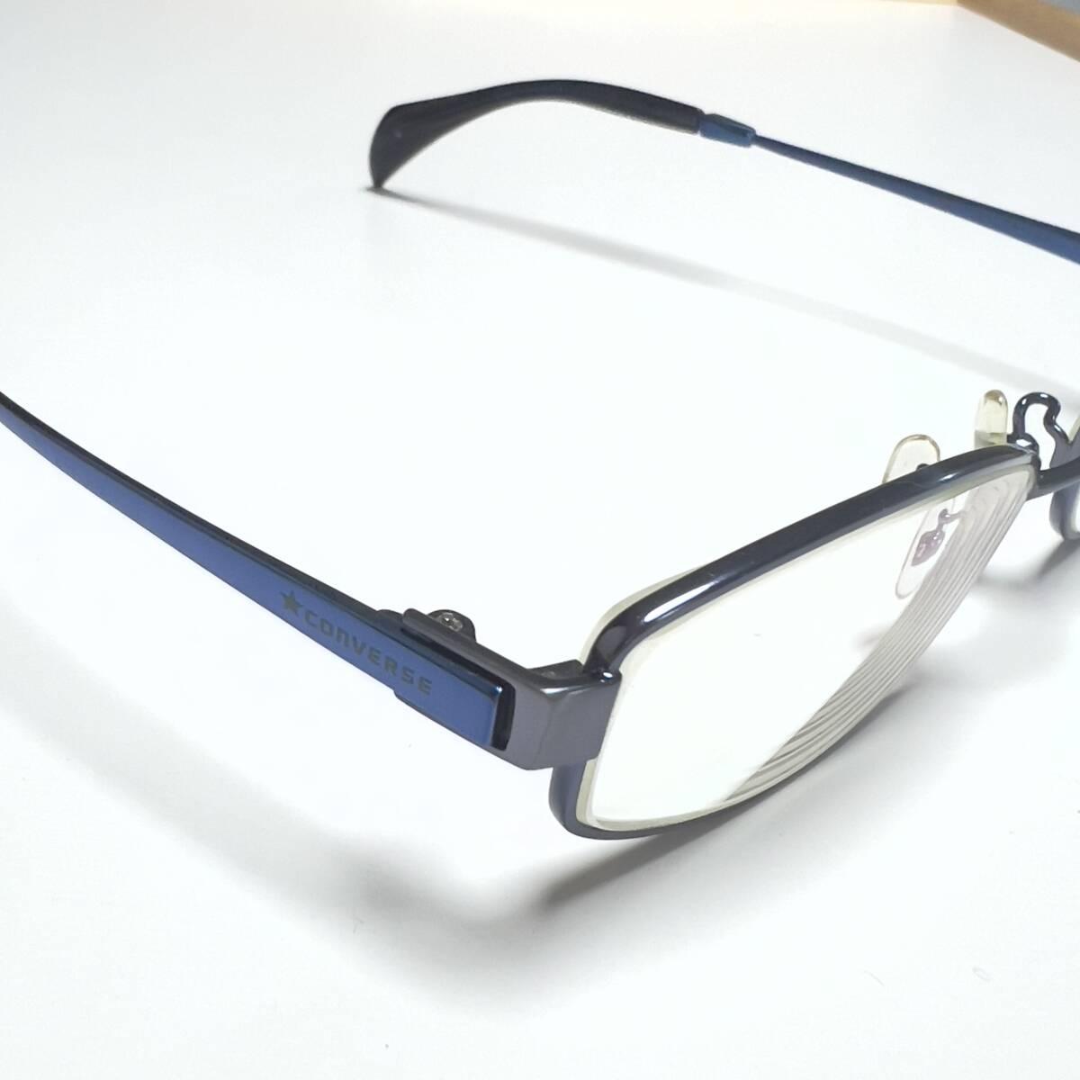 ◆CONVERSE コンバース スクエアシャープ メガネ 眼鏡フレーム ネイビーメタリック 53□16-138 メンズ 男性用_画像8