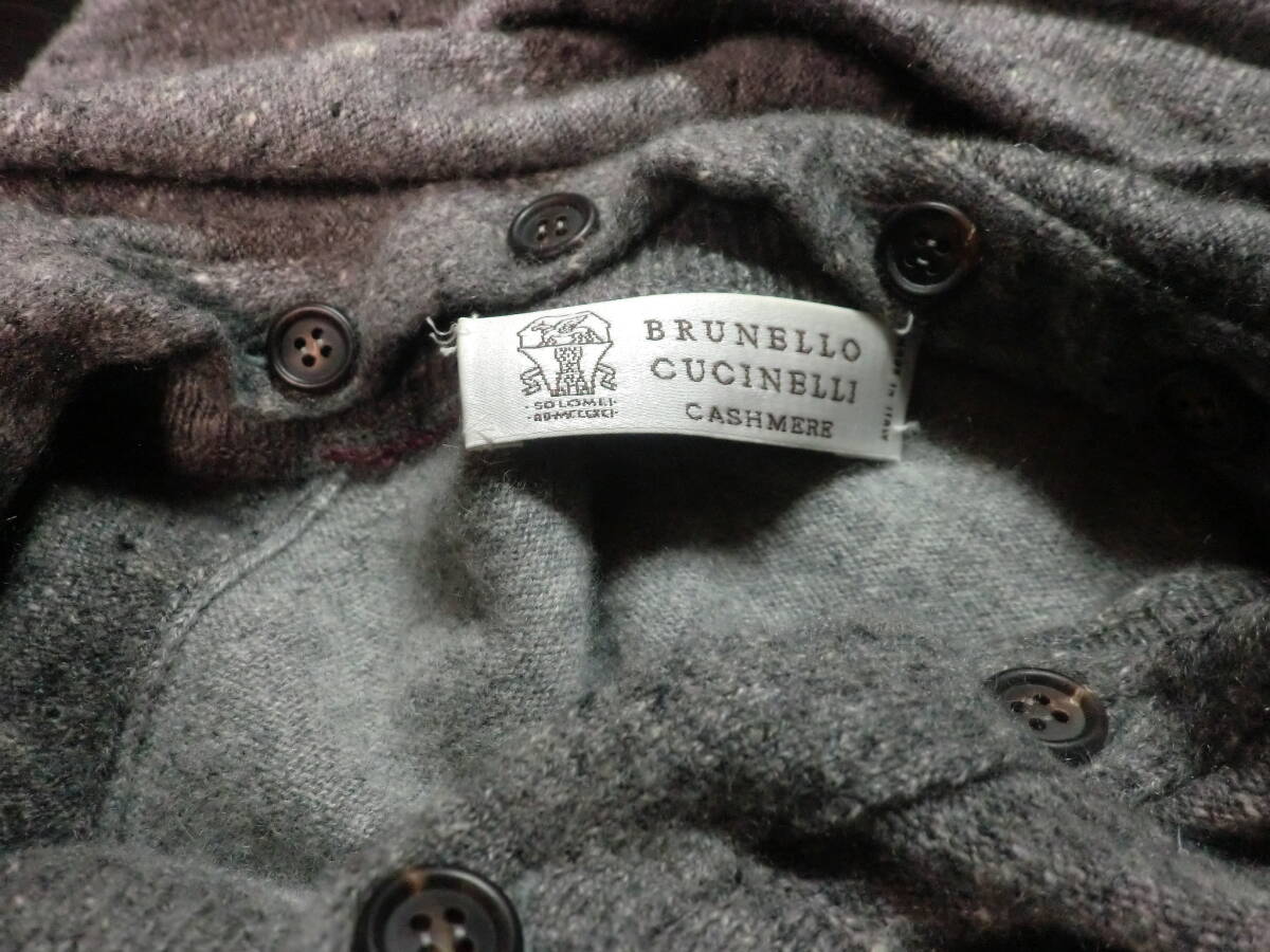 ⑦　BRUNELLO CUCINELLI ブルネロ・クチネリ　CASHMERE100% フード付きパーカー　46_画像3