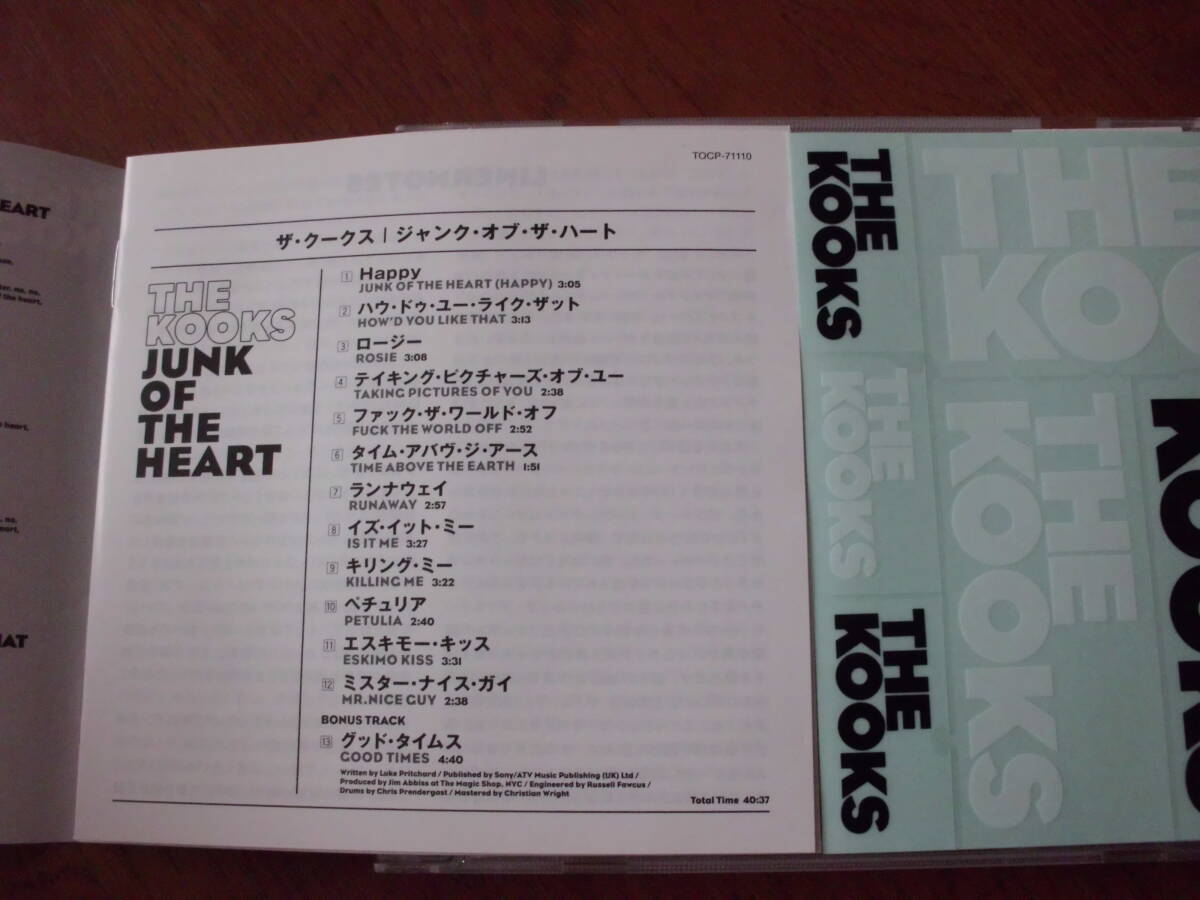 THE KOOKS/JUNK OF THE HEART 帯付き　国内盤　ステッカー付_画像2