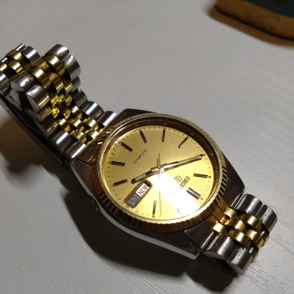 SEIKO セイコー セイコーファイブ 7009-3110 デイデイト 自動巻き 腕時計 シルバー/ゴールド メンズ_画像4