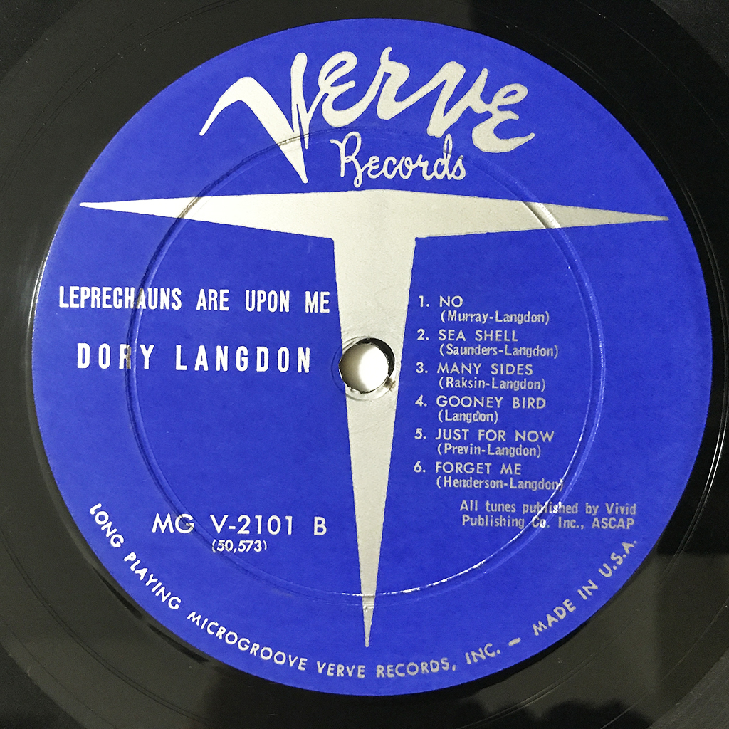 US ORIG LP■Dory Langdon■The Leprechauns Are Upon Me■Verve 青Ｔラベル アメリカ盤 オリジナル モノラル【試聴できます】_画像6