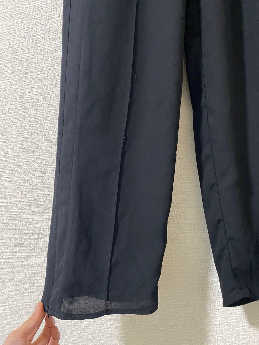 H&M エイチアンドエム センタープレス 裾サイドファスナー 透け H&M エイチアンドエム センタープレス 裾サイドファスナー 透け