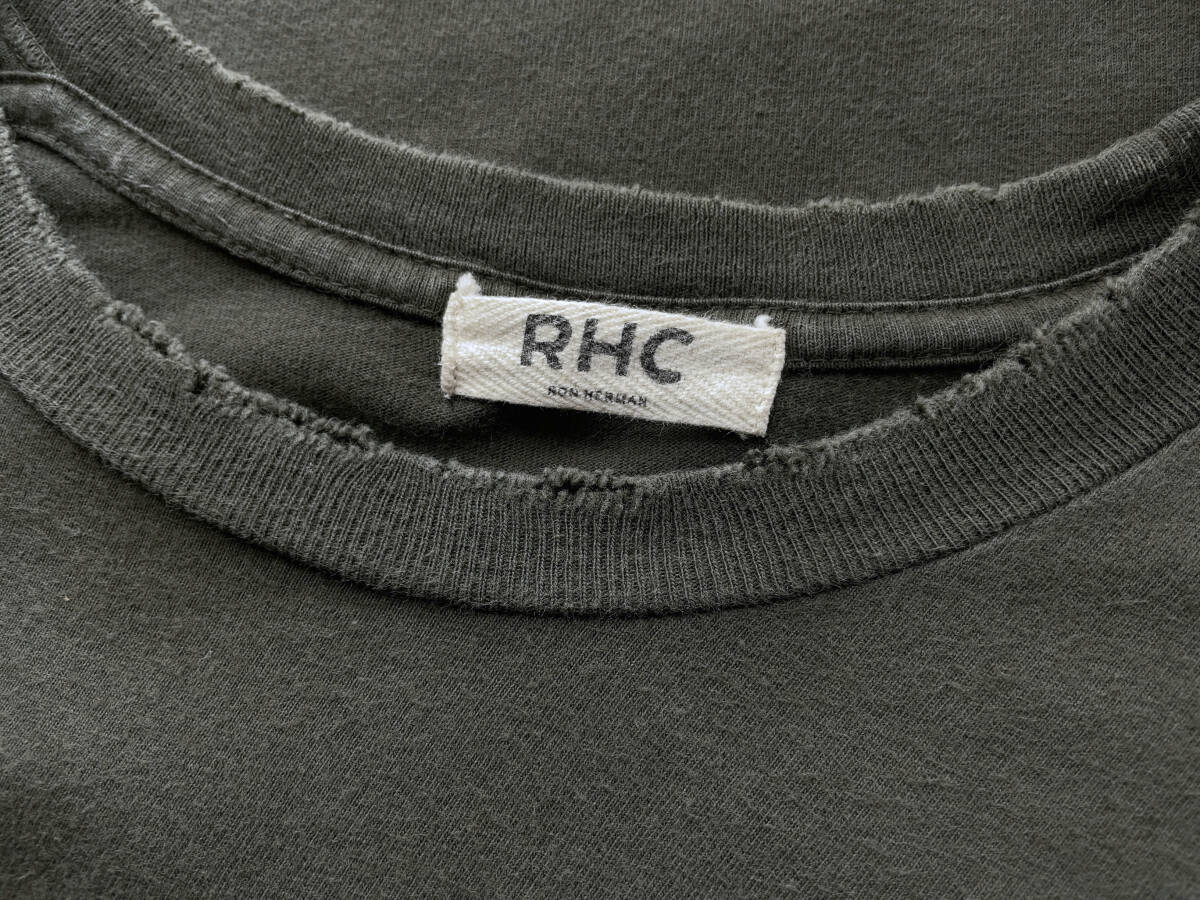 【PickUp掲載】ロンハーマン RHC ダメージ加工 フェード Tシャツ M オリーブ RonHerman California_画像7