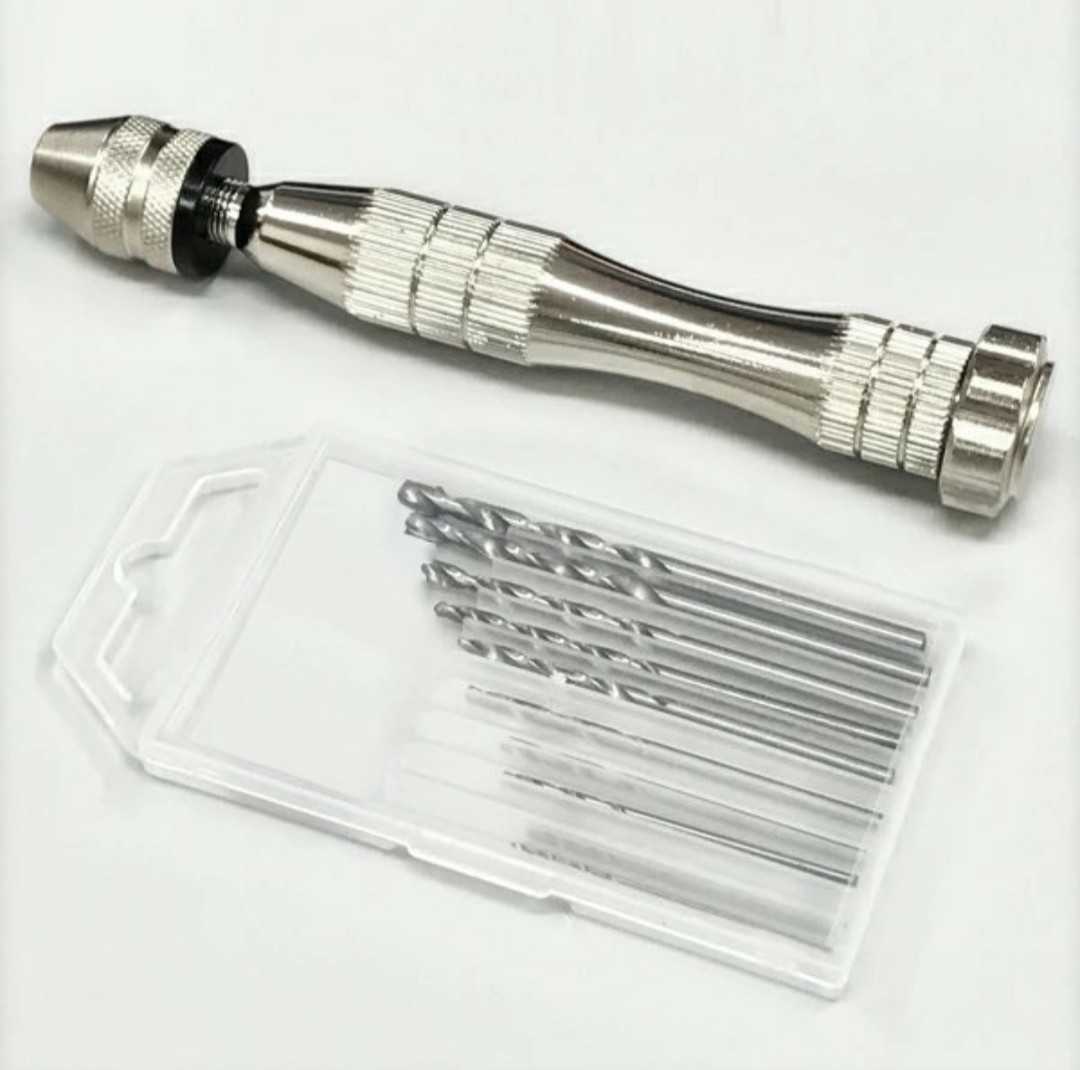  three tsu nail zipper type drill 10ps.@ attached drilling precise pin vise set 
