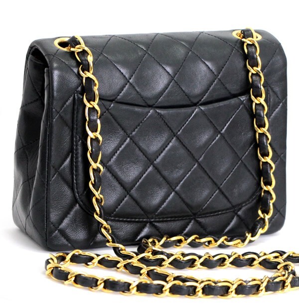 シャネル CHANEL ミニマトラッセ チェーンショルダーバッグ ラム 黒 G金具 【65241】_画像2