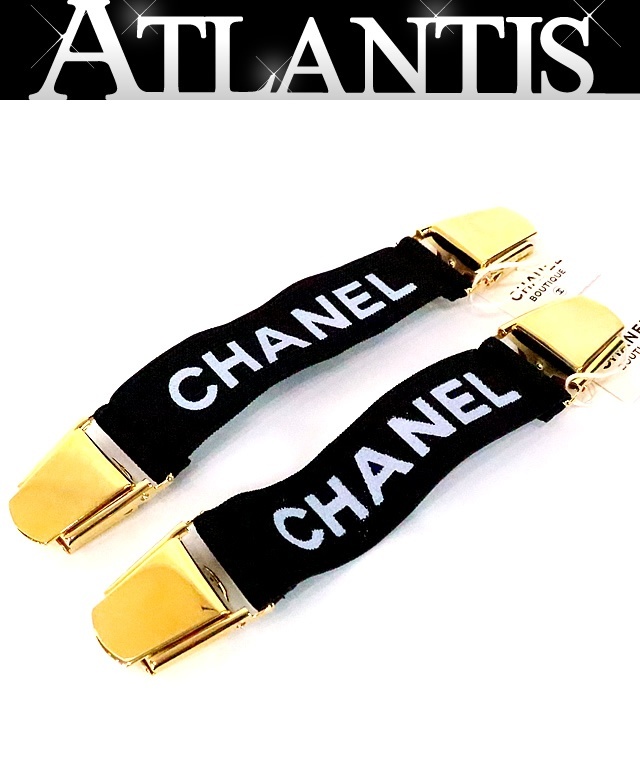 【広尾店】未使用 シャネル CHANEL ロゴ アームバンド ブラック×ゴールド 【13979】_画像1