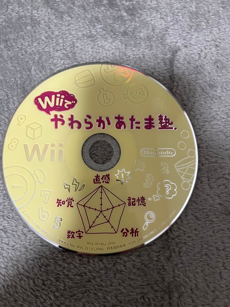 Wii Wiiソフト  任天堂 ソフト やわらかあたま塾 Wiiで 説明書