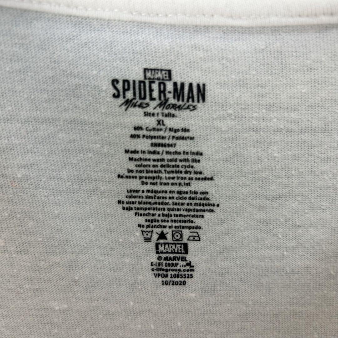 スパイダーマン キャラクタープリント 半袖 Tシャツ ホワイト XL