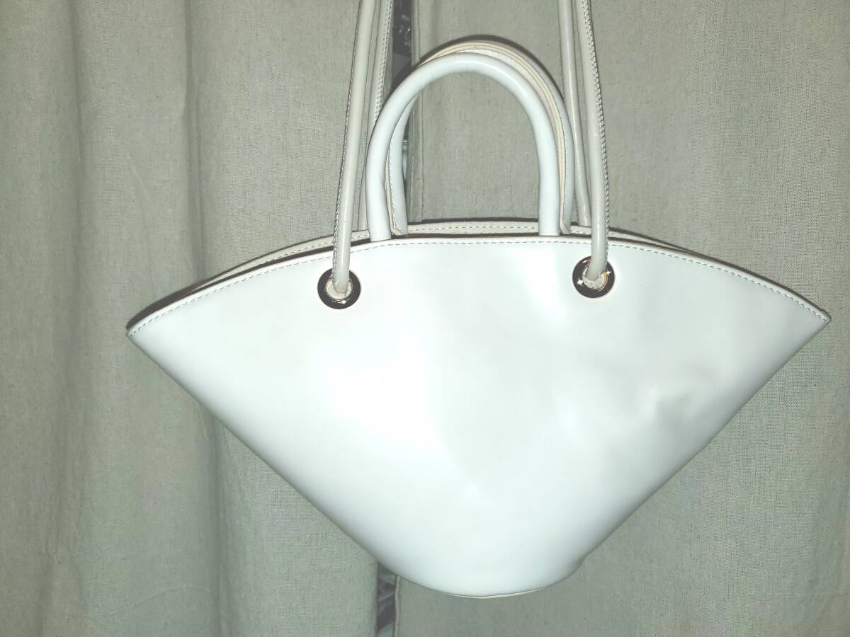 [ unused goods ] Natural Beauty Basic NATURAL BEAUTY BASIC back bag 2WAY shoulder bag handbag white length 18cm width 34cm