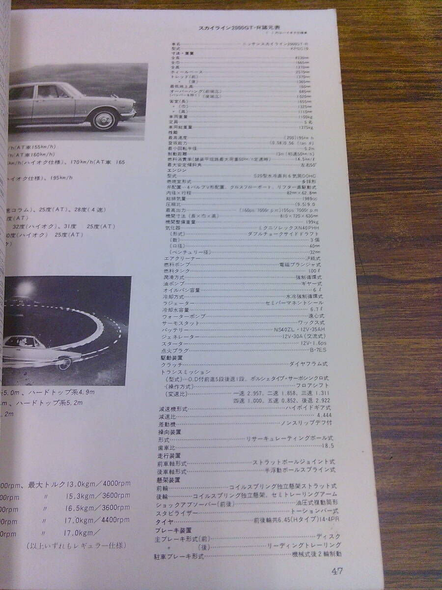 C150【モーターファン】日本の傑作車シリーズ 第1集 ニッサン・スカイライン/昭和47年9月1日発行_画像3