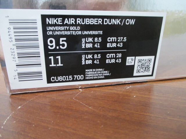 NIKE AIR RUBBER DUNK OW CU6015-700 27.5cm ナイキ スニーカー 激安1円スタートの画像10