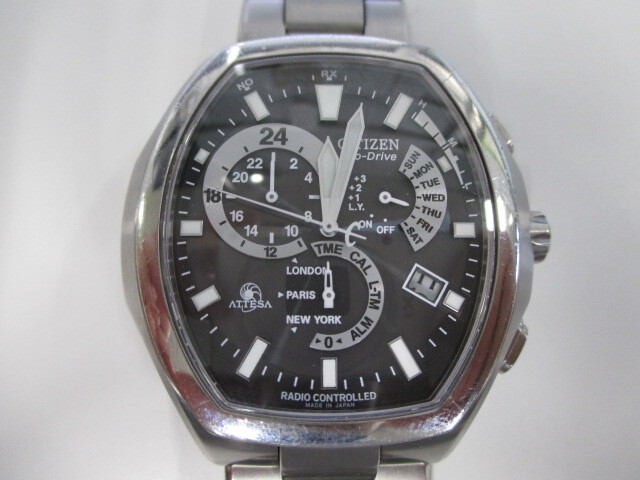 CITIZEN シチズン ATTESA E600-T006361 アテッサ メンズ クォーツ 腕時計 稼働品 激安1円スタート_画像1