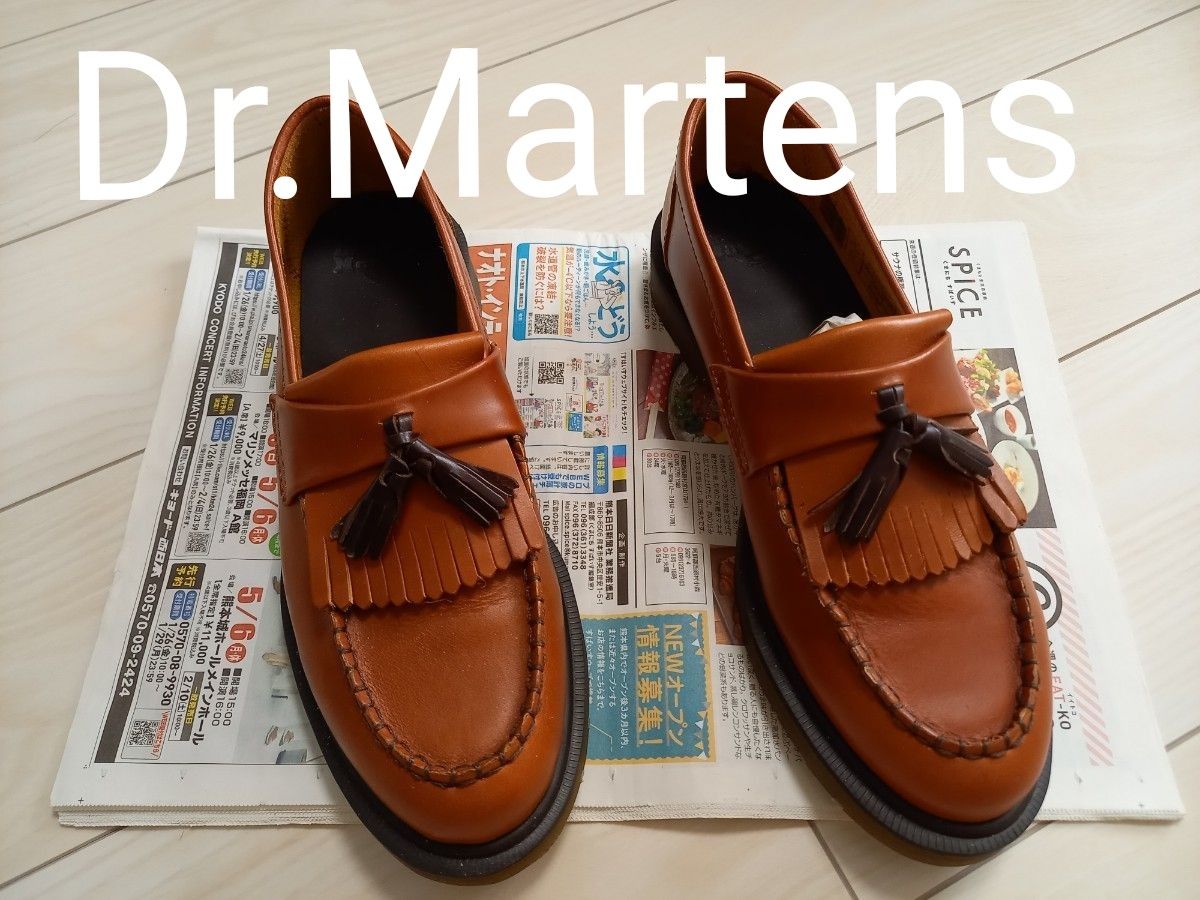 レア Dr.Martens ドクターマーチン タッセルローファー LEROY UK8 USM9 タン ブラウンキャメル ほぼ新品 