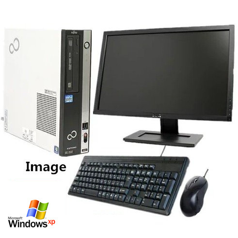 中古パソコン デスクトップ 19型液晶セット Windows XP 32bit SSD80GB 富士通 ESPRIMO Dシリーズ Core2Duo E7500 2.93G メモリ4G_画像1