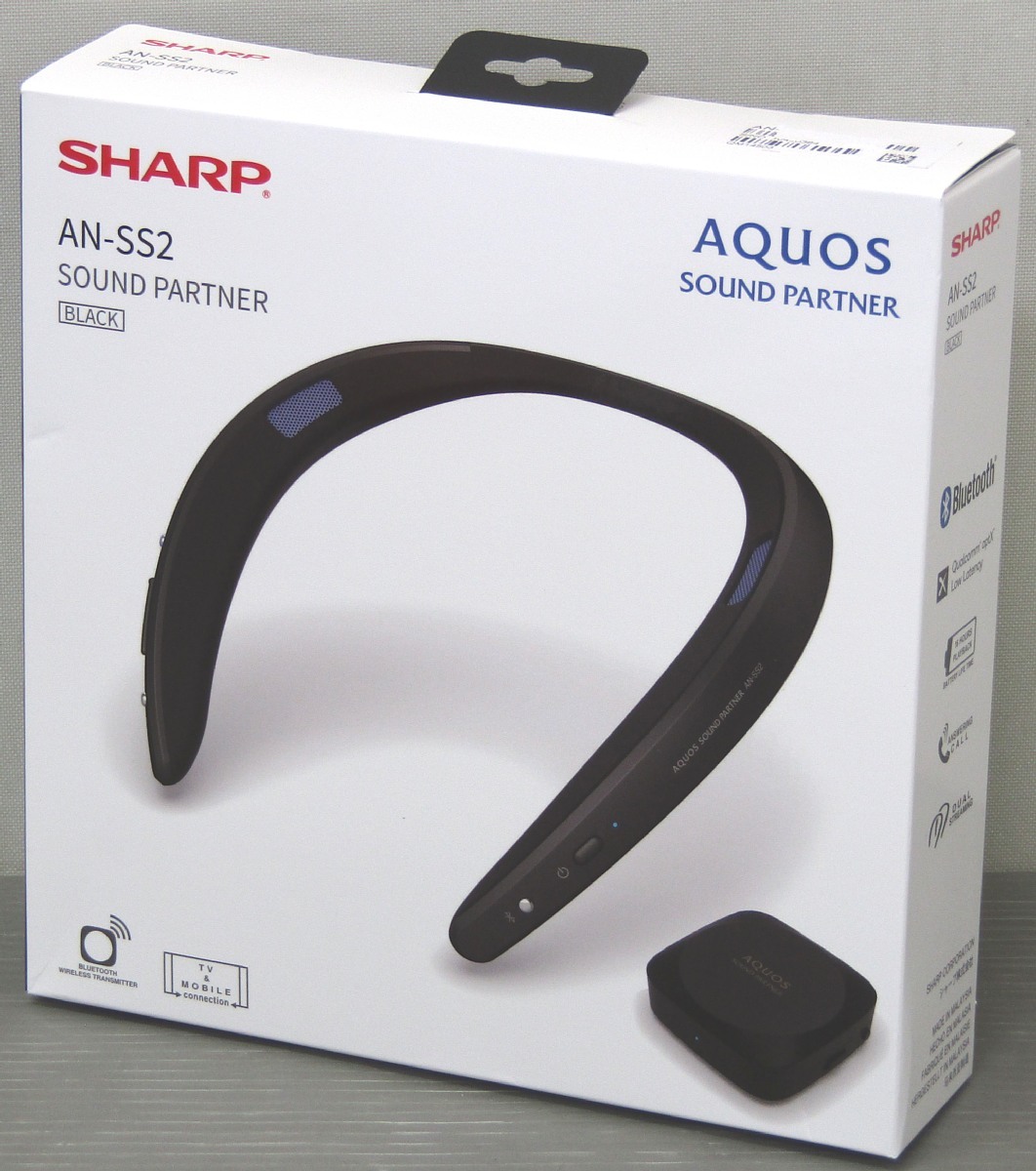  beautiful goods neck speaker sharp AQUOS sound Partner AN-SS2 black wearable Bluetooth optical digital analogue input correspondence used