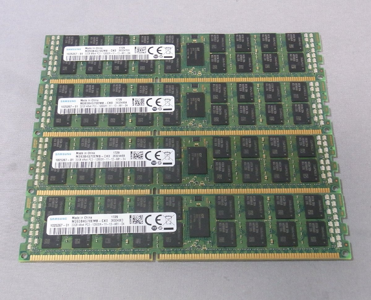 B39343 O-03394 PC3-12800R DDR3 ECC Registeredメモリー 32GB 4枚セット ジャンクの画像1