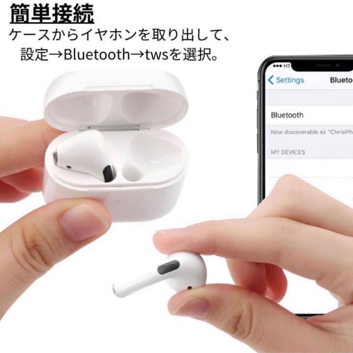 【2024年最新モデル】ワイヤレスイヤホン ENCノイズキャンセリング搭載　AirPods Pro 互換品　Bluetooth