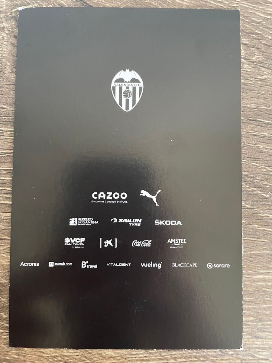カバー二 直筆サイン入り 写真 オートグラフ ユニフォーム  PSG ウルグアイ代表 バレンシア ポストカード