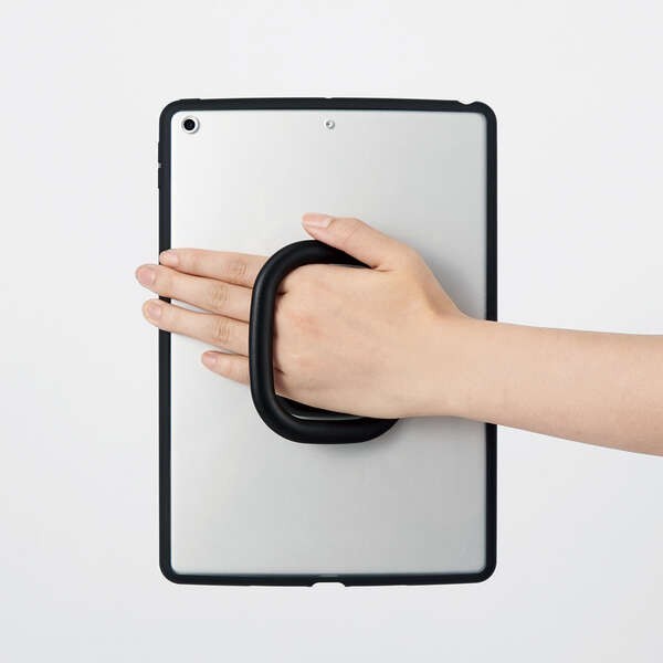 エレコムiPad第9世代2021年モデル用カバーTOUGHSLIM LITEリング付ブラック┃液晶画面保護フィルム