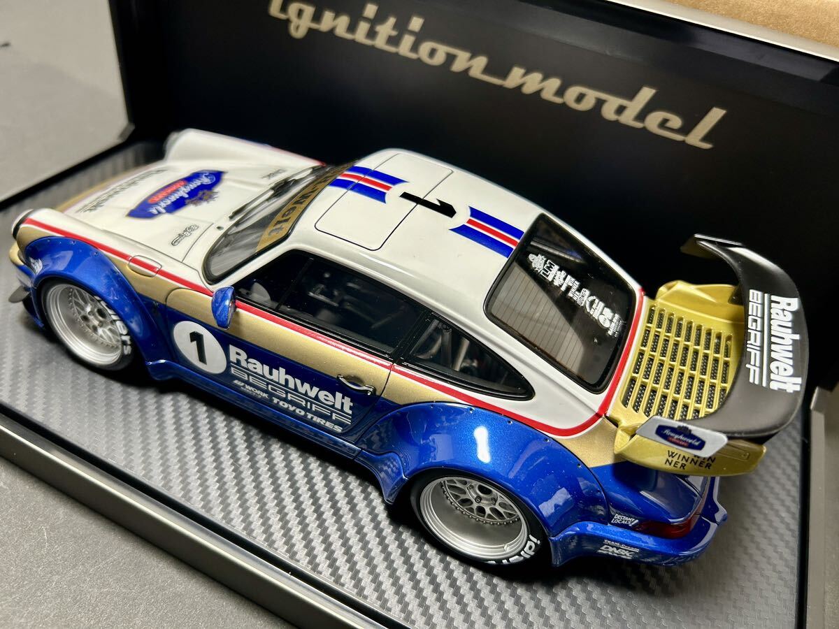  【ignition model】 1/18 RWB 964 White/Blue/Gold の画像3