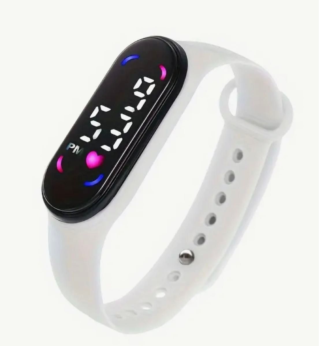 【新品・未使用】　デジタル腕時計　ユニセックス　ホワイト