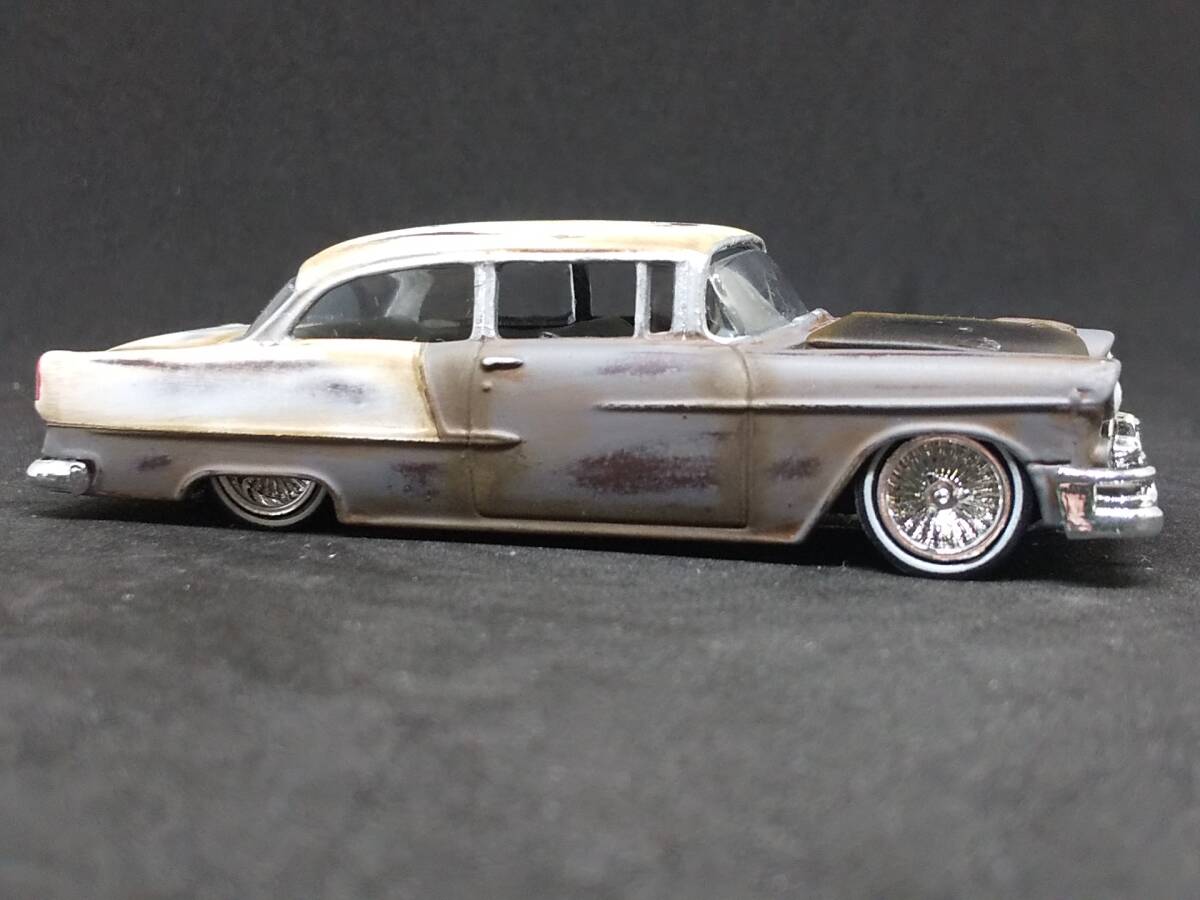 ★RC '55 Chevy Bel Air 改 リペイント 錆塗装 サビ シボレー ベルエア Ratrod lowrider Custom lowrider カスタム 改造★_画像4