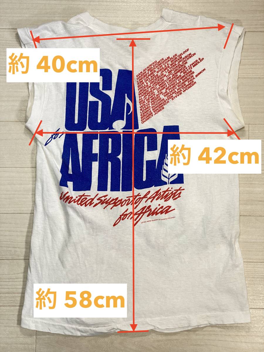 ウィ・アー・ザ・ワールド ノースリーブ Tシャツ / WE ARE THE WORLD USA FOR AFRICA sleeveless マイケルジャクソン ライオネルリッチー_画像9