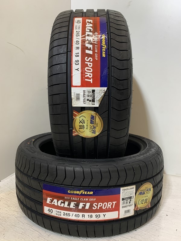 【送料無料】未使用夏タイヤ２本セット 245/40R18 93Y(SGY114-81)GOODYEAR EAGLE F1 SPORT 245/40/18 2020年～2021年の画像1