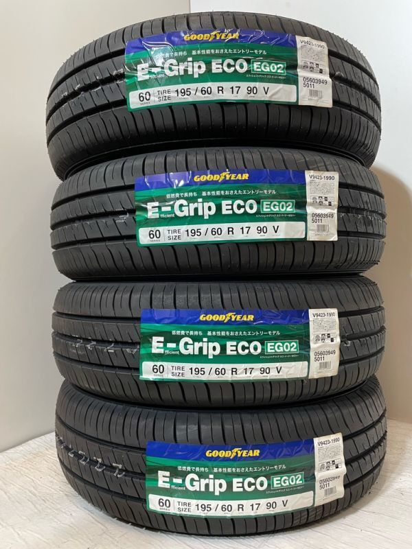 ＜送料別＞未使用夏タイヤ４本セット 195/60R17 90V(SGY104-38)GOODYEAR E-Grip ECO EG02 195/60/17 20年～ ロッキー/ライズ_画像1