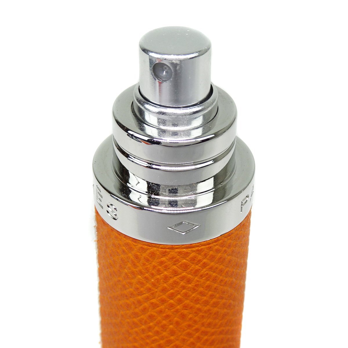 *E2110 super-beauty goods!! Hermes atomizer perfume case vo- Epson orange x silver metal fittings refilling portable HERMES lady's *