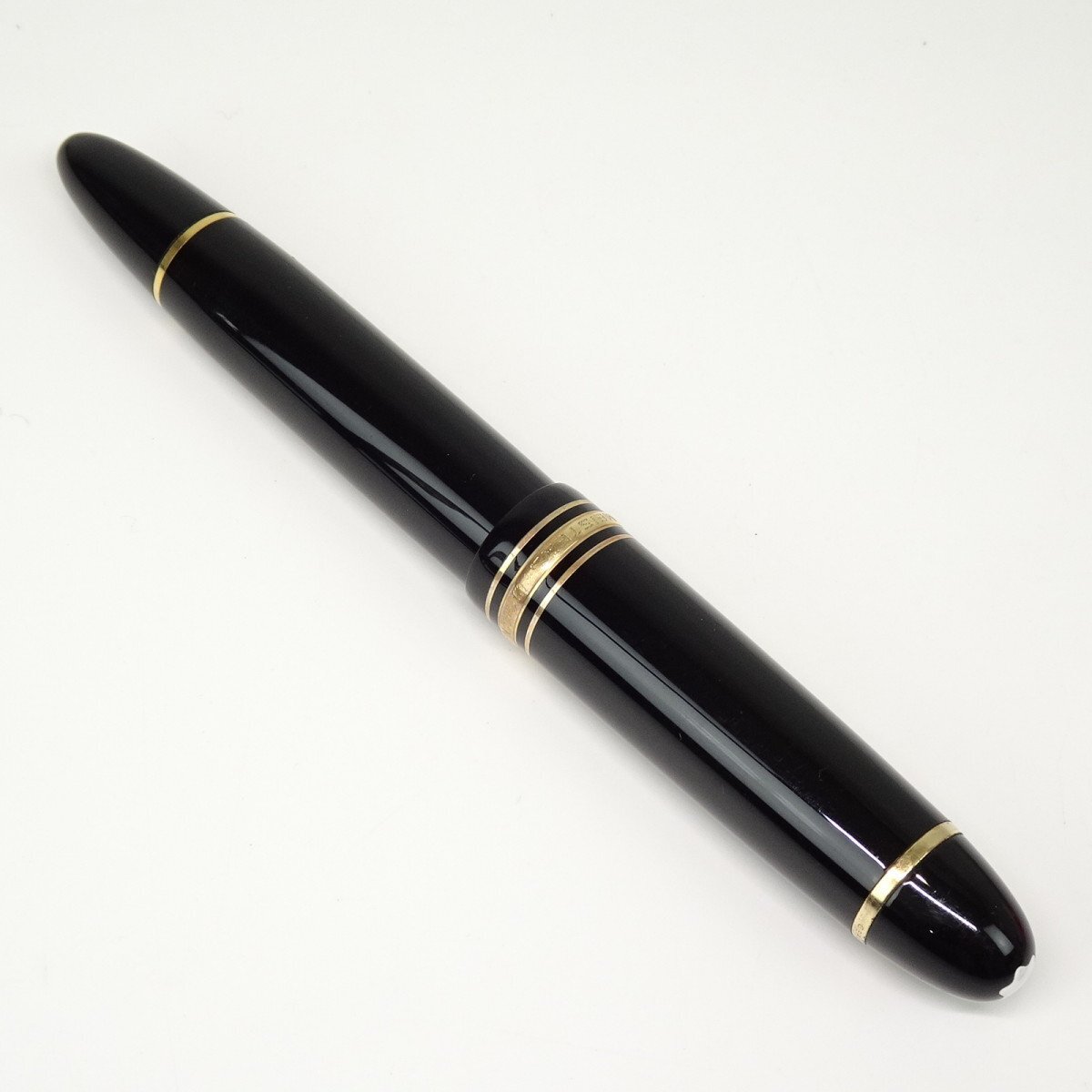 *E2095 Montblanc Meister shute.k149 fountain pen pen .14C/585 black x Gold junk treatment MONTBLANC men's *