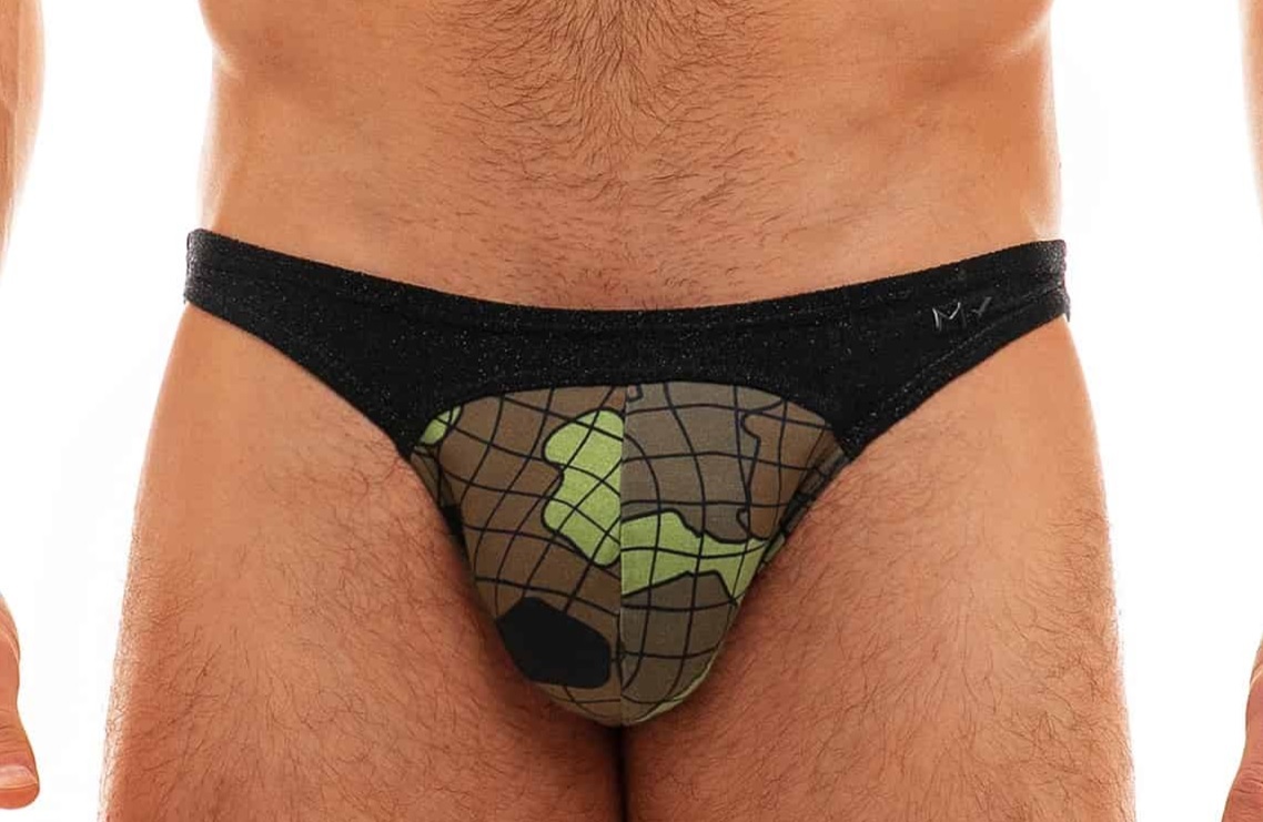 即決新品 MODUS VIVENDI モーダスビベンディ TRAPPED CAMO Low Cut Brief -S- ビキニブリーフ ブラックラメカーキ色 現品表記サイズ -S-_画像4