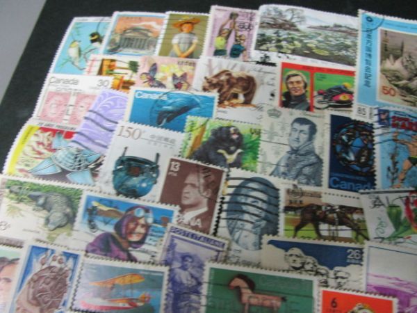 * used foreign stamp medium sized * large various approximately 200 sheets 