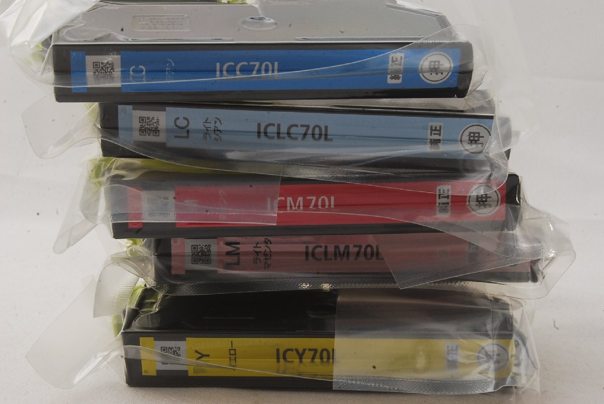 エプソン 純正インク 5色セット ICY70L/ICC70L/ICM70L/ICLM70L/ICLC70L イエロー/シアン/マゼンタ/ライトシアン/ライトマゼンタの画像1