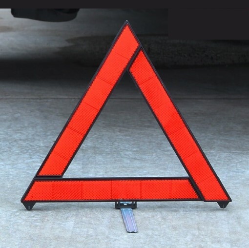 三角表示板 2個 折りたたみ 反射板 警告板 停止板 事故防止 追突 車 バイク 修理 故障 トラブル コンパクト 収納の画像2