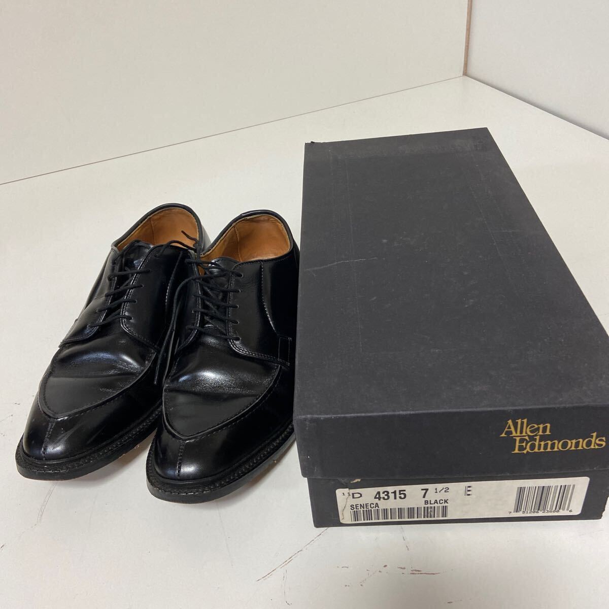 Allen Edmondsレザーシューズ ブラック US71/2 アレンエドモンズ革靴 箱付き【中古品】の画像1