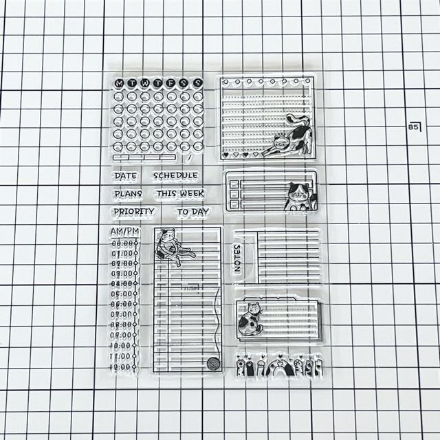 クリアスタンプ　スケジュール ToDo ネコ　U-56_画像3