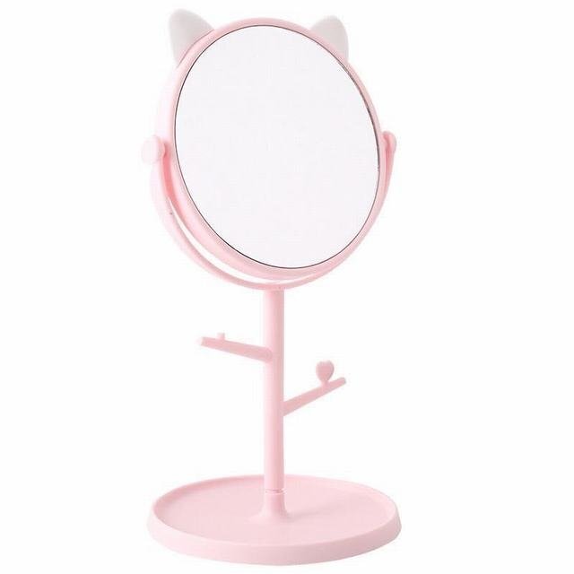  cat ear mirror mirror establish type accessory storage desk pretty cosmetics mirror pink 