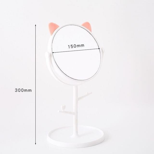  cat ear mirror mirror establish type accessory storage desk pretty cosmetics mirror white 