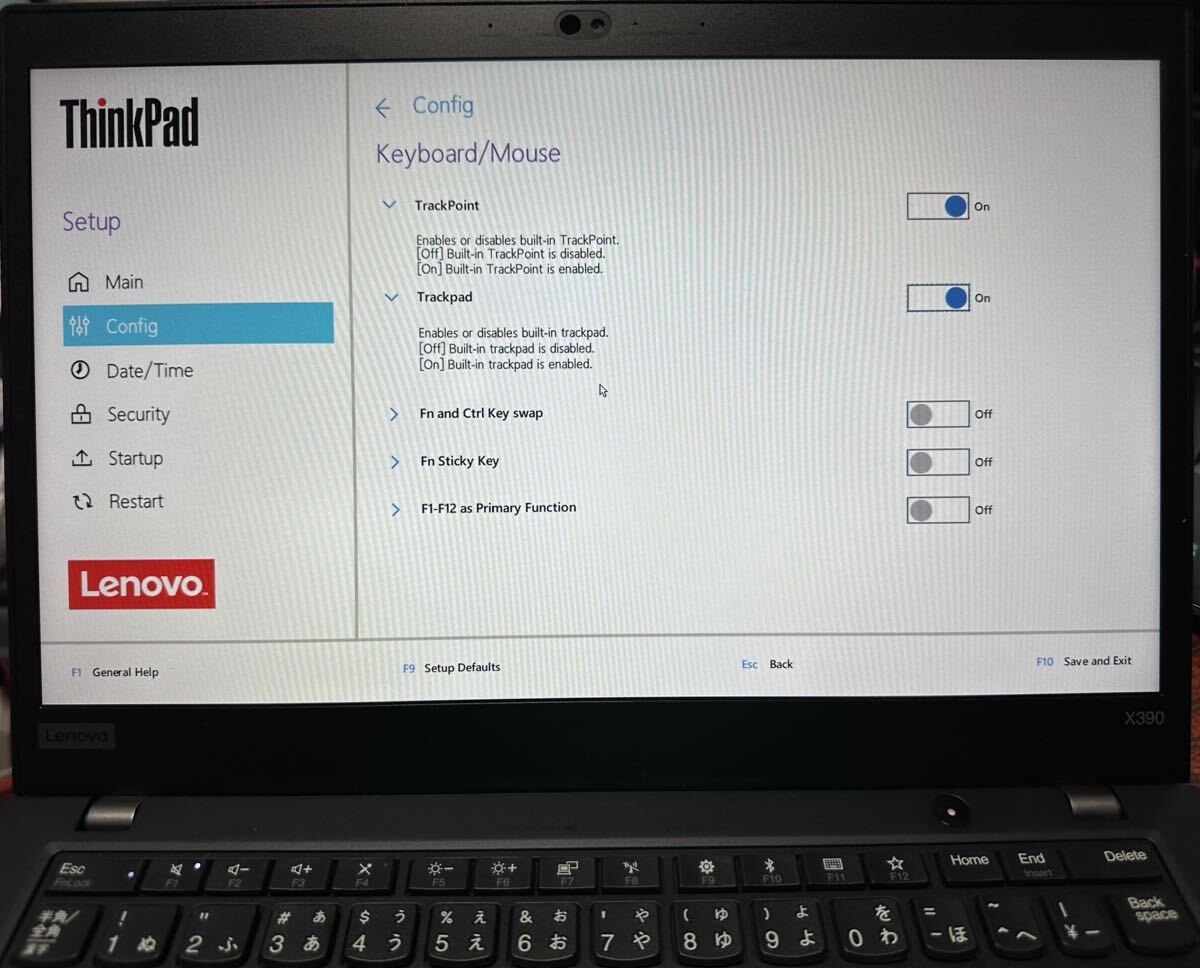 Lenovo thinkpad X390 難あり i5-8265U 1.6Ghz メモリー 8G 56GB(NVMe)_画像9