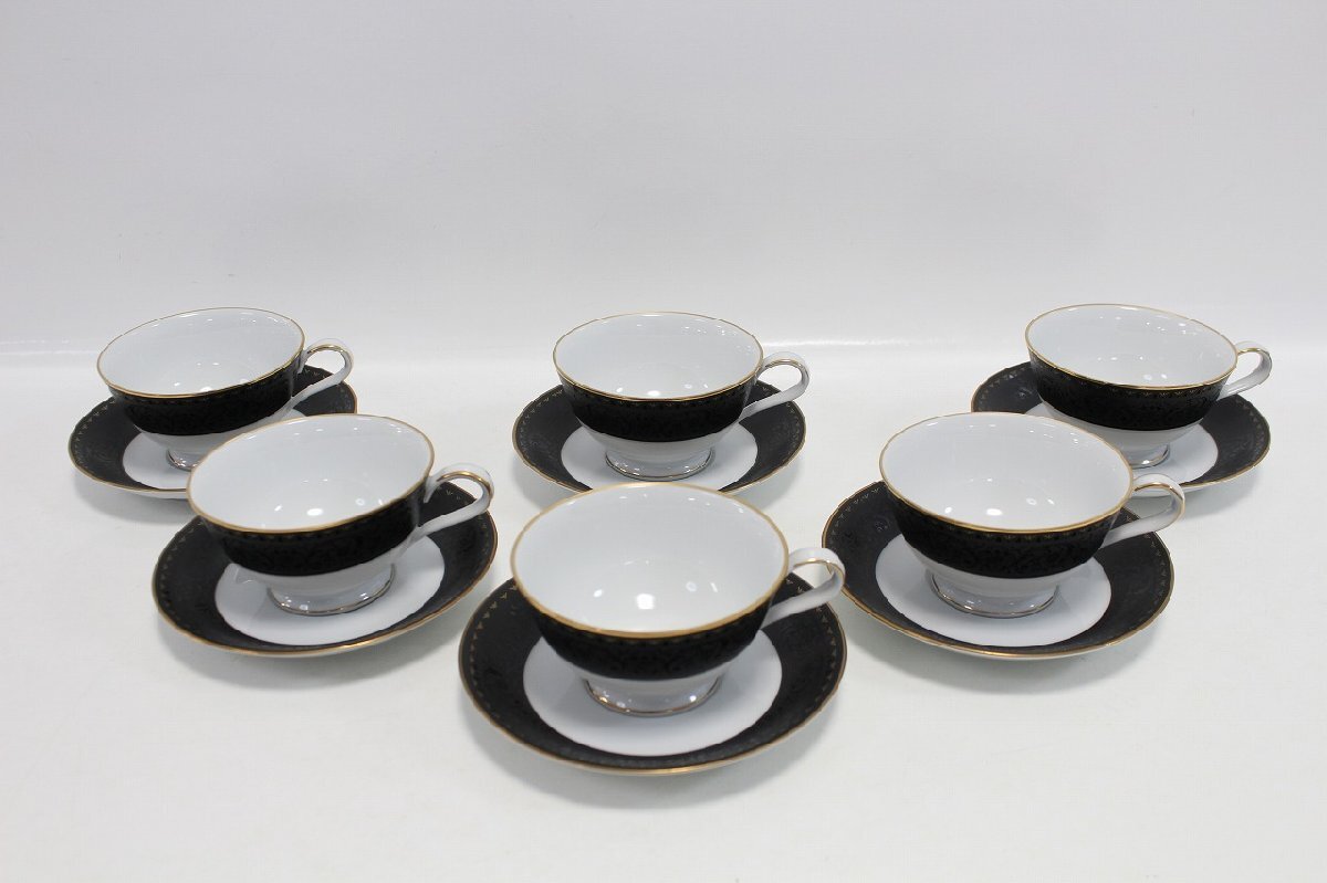 Noritake BENEDICTA カップ&ソーサー 6客 セット ノリタケ ベネディクタ ブランド食器 金彩 5-G023_画像1