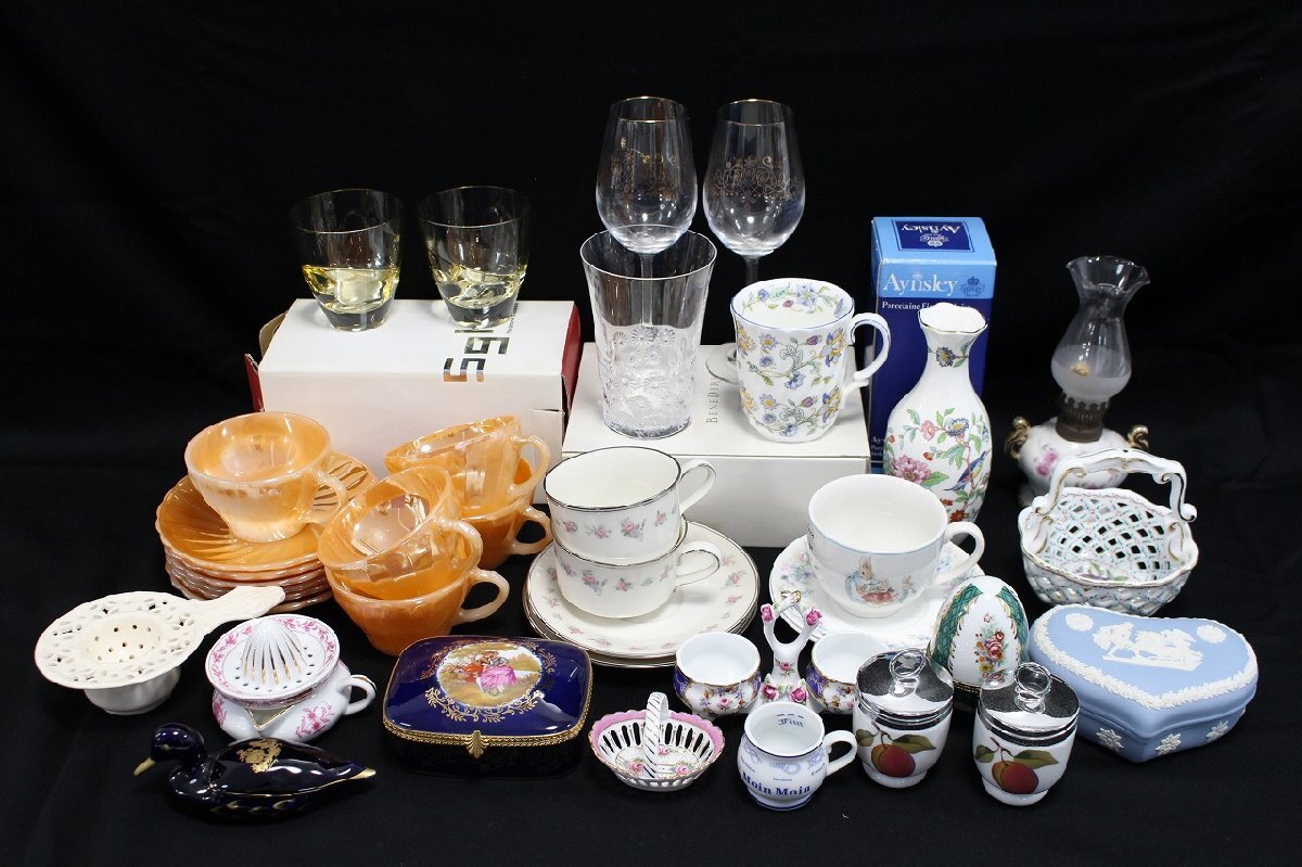 ブランド食器 カップ&ソーサー コップ グラス など まとめ AYNSLEY MINTON WEDGWOOD 他 現状品 5-G019_画像1