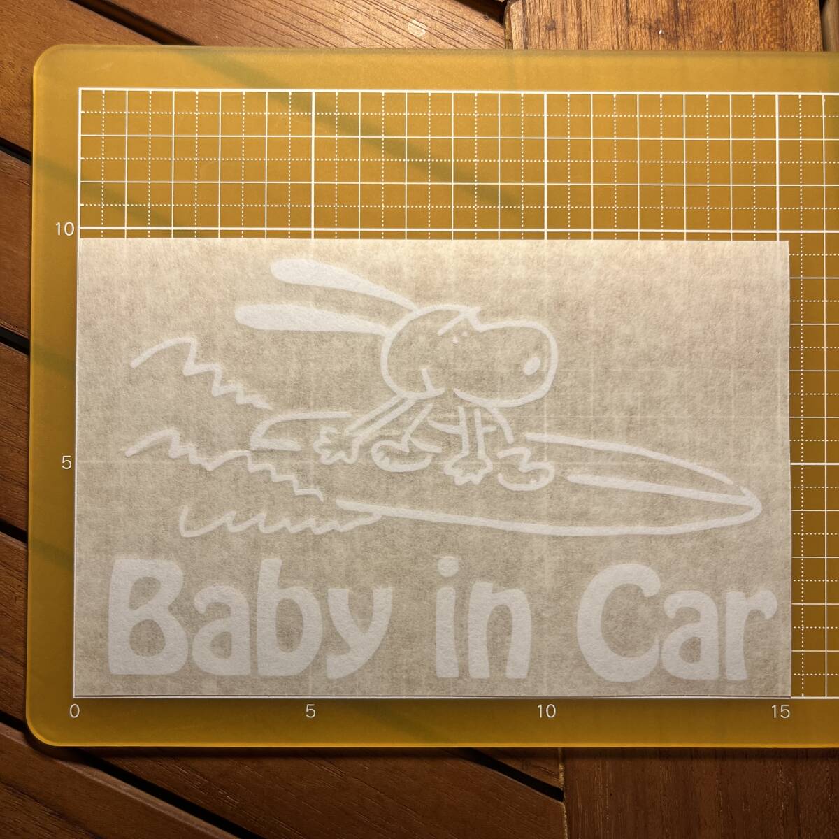 40 送料無料 Baby in Car 白　ステッカー　カッティングシール　ベビーインカー_画像2