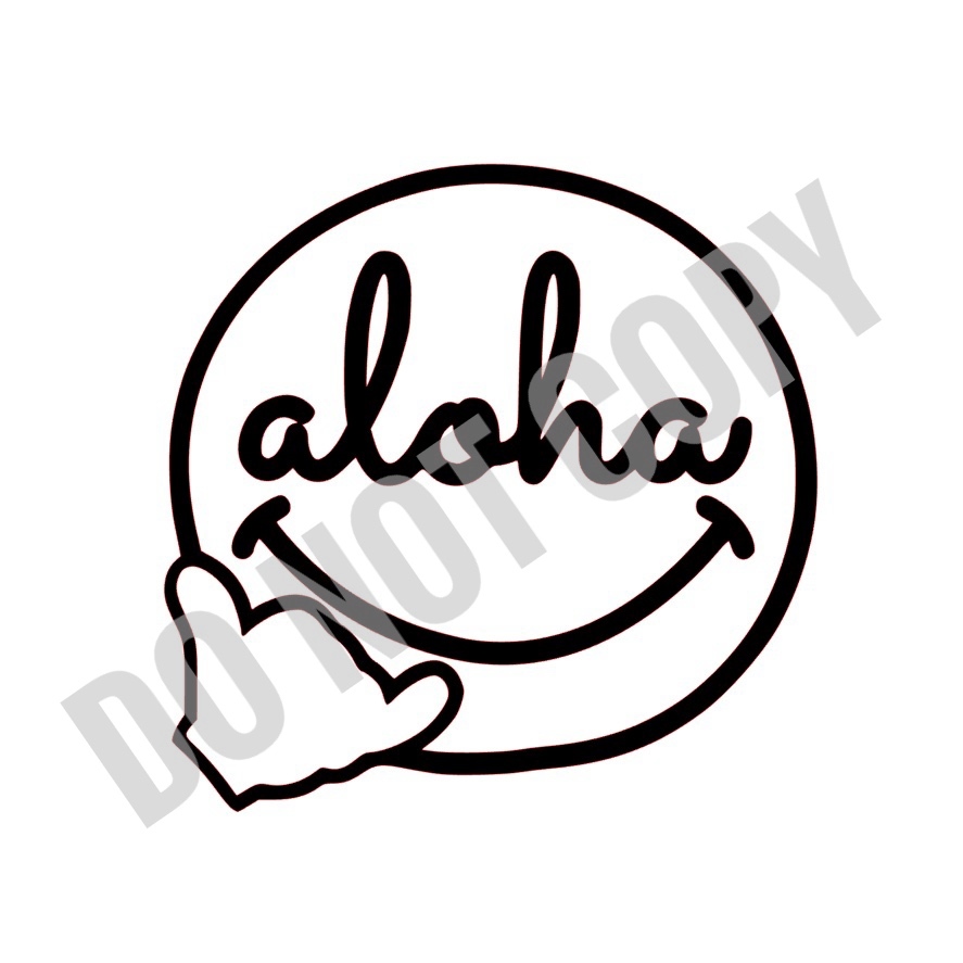 ⑥ 送料無料 aloha　白　ステッカー カッティングシール hawaii ハワイアン　USDM JDM_画像1