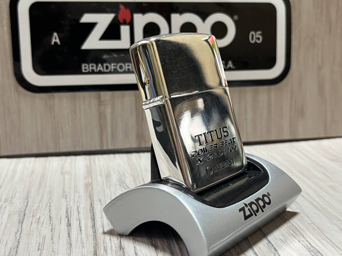 大量出品中!!【希少】新品未使用 1999年製 Zippo 'TITUS POWER BEAT X-2' 90's マルマン パワービート ゴルフ ジッポー 喫煙具 ライター_画像4